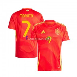 Espanja Pelipaidat Alvaro Morata 7 Kotipelipaita Euro 2024 Lyhythihainen ,Miehet