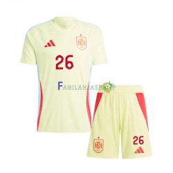 Espanja Pelipaidat Pedri 26 Vieraspelipaita Euro 2024 Lyhythihainen ,Lapset