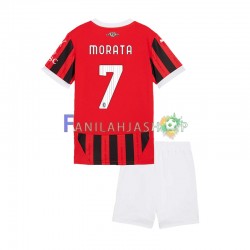 AC Milan Pelipaidat Alvaro Morata 7 Kotipelipaita 2024-2025 Lyhythihainen ,Lapset