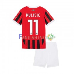 AC Milan Pelipaidat Christian Pulisic 11 Kotipelipaita 2024-2025 Lyhythihainen ,Lapset