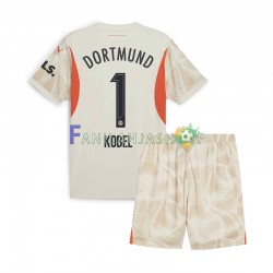 Borussia Dortmund Pelipaidat Gregor Kobel 1 Maalivahdin Kotipelipaita 2024-2025 Lyhythihainen ,Lapset