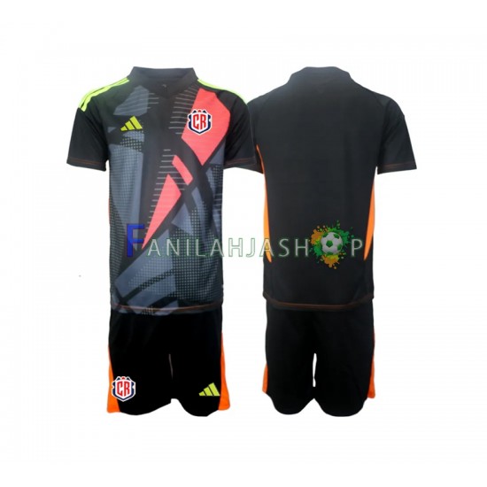 Costa Rica Pelipaidat Musta Maalivahdin Kolmaspelipaita 2024 Lyhythihainen ,Lapset