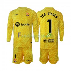 FC Barcelona Pelipaidat Ter Stegen 1 Maalivahdin Vieraspelipaita 2024-2025 Pitkähihainen ,Lapset