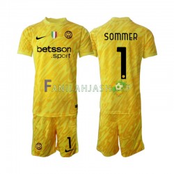 Inter Milan Pelipaidat Yann Sommer 1 Maalivahdin Vieraspelipaita 2024-2025 Lyhythihainen ,Lapset