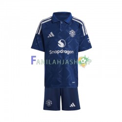 Manchester United Pelipaidat Punainen Vieraspelipaita 2024-2025 Lyhythihainen ,Lapset