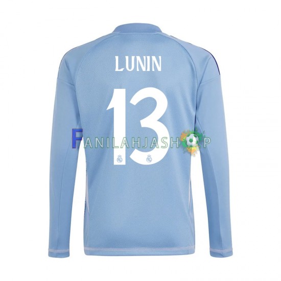 Real Madrid Pelipaidat Sininen Andriy Lunin 13 Maalivahdin Kotipelipaita 2024-2025 Pitkähihainen ,Miehet