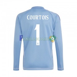 Real Madrid Pelipaidat Sininen Thibaut Courtois 1 Maalivahdin Kotipelipaita 2024-2025 Pitkähihainen ,Miehet