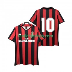 AC Milan Pelipaidat 10 1988 1989 Retro Kotipelipaita Lyhythihainen ,Miehet