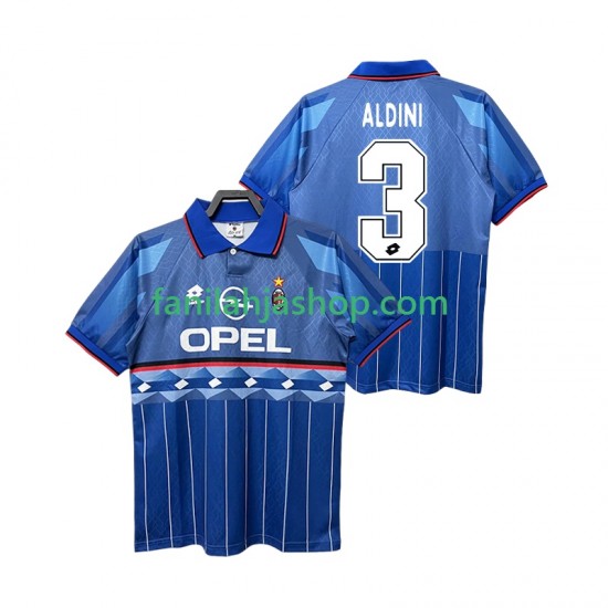 AC Milan Pelipaidat ALDINI 3 1995 1996 Retro Vieraspelipaita Lyhythihainen ,Miehet