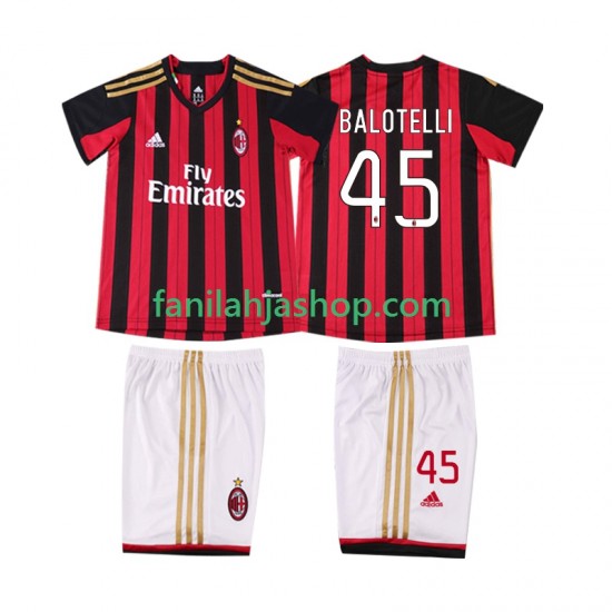 AC Milan Pelipaidat BALOTELL 45 2013 2014 Retro Kotipelipaita Lyhythihainen ,Lapset