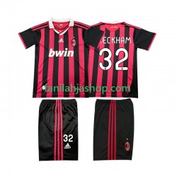 AC Milan Pelipaidat BECKHAM 32 2009 Retro Kotipelipaita 2010 Lyhythihainen ,Lapset
