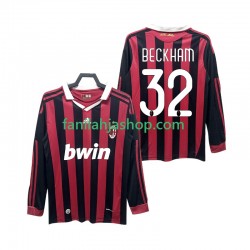 AC Milan Pelipaidat BECKHAM 32 2009 Retro Kotipelipaita 2010 Pitkähihainen ,Miehet