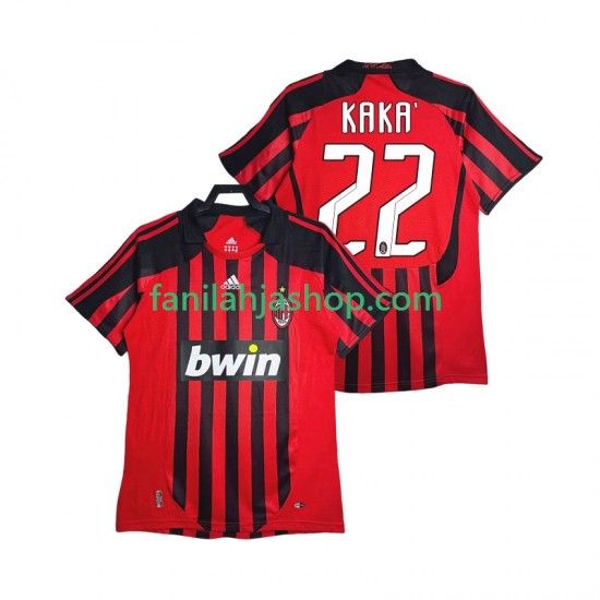 AC Milan Pelipaidat KAKA 22 2007 Retro Kotipelipaita 2008 Lyhythihainen ,Miehet