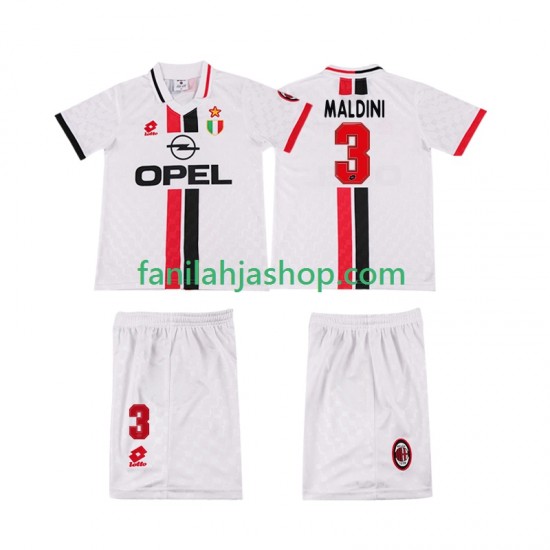 AC Milan Pelipaidat MALDINI 3 1996 1997 Retro Vieraspelipaita Lyhythihainen ,Lapset