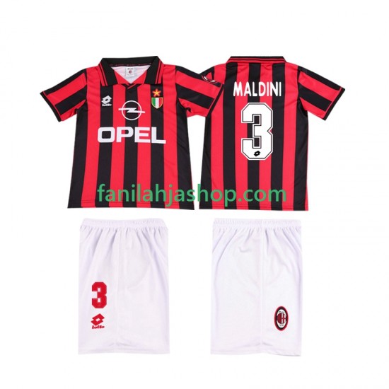 AC Milan Pelipaidat MALDINI 3 1996 1997 Retro Kotipelipaita Lyhythihainen ,Lapset