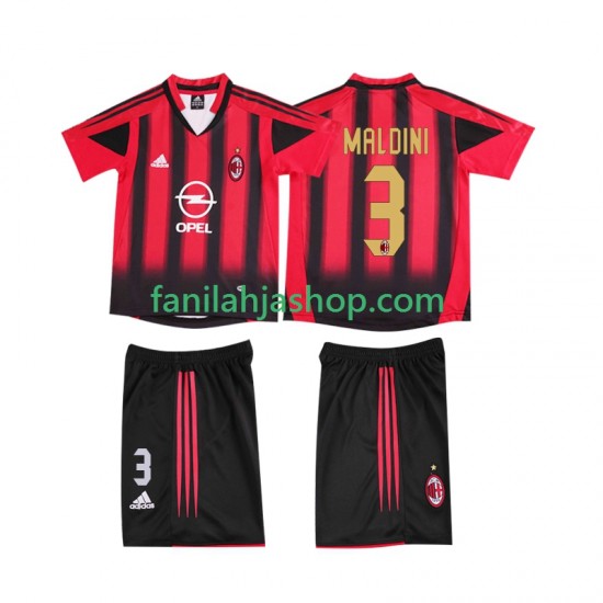 AC Milan Pelipaidat MALDINI 3 2005 Retro Kotipelipaita 2004 Lyhythihainen ,Lapset
