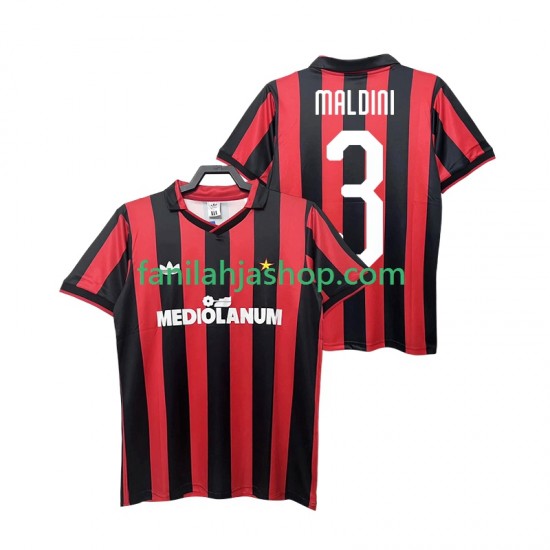 AC Milan Pelipaidat MALDINI 3 1990 1991 Retro Kotipelipaita Lyhythihainen ,Miehet