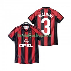 AC Milan Pelipaidat MALDINI 3 Retro Kotipelipaita 1998 1999 Lyhythihainen ,Miehet