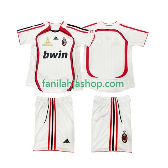 AC Milan Pelipaidat 2007 Retro Vieraspelipaita 2006 Lyhythihainen ,Lapset