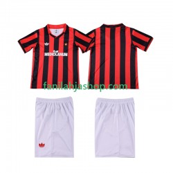 AC Milan Pelipaidat 1990 1991 Retro Kotipelipaita Lyhythihainen ,Lapset