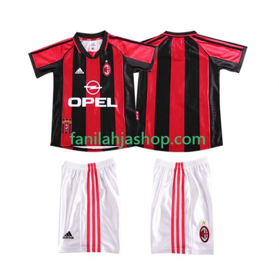 AC Milan Pelipaidat Retro Kotipelipaita 1998 1999 Lyhythihainen ,Lapset