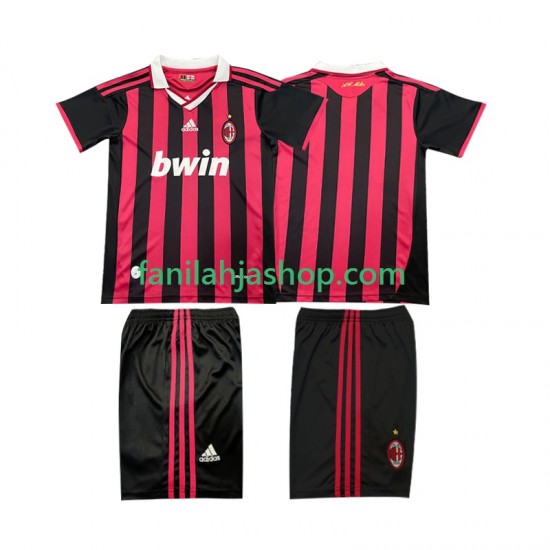 AC Milan Pelipaidat 2009 Retro Kotipelipaita 2010 Lyhythihainen ,Lapset