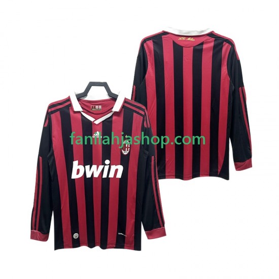 AC Milan Pelipaidat 2009 Retro Kotipelipaita 2010 Pitkähihainen ,Miehet