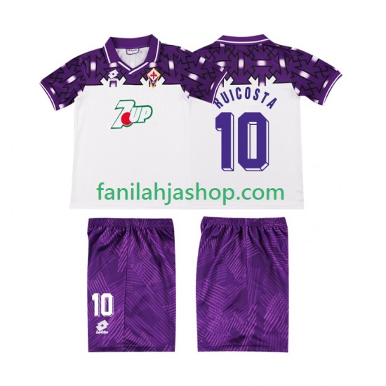 ACF Fiorentina Pelipaidat RUI COSTA 10 1992 1993 Retro Vieraspelipaita Lyhythihainen ,Lapset