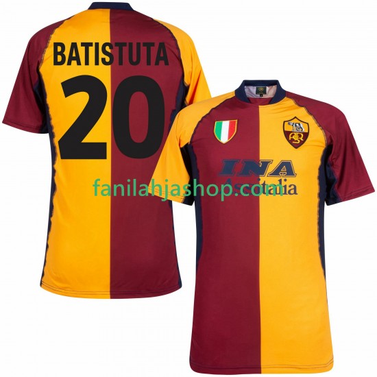 AS Roma Pelipaidat Batistuta 20 2000 2001 Retro Kotipelipaita Lyhythihainen ,Miehet