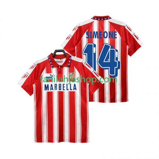 Atlético Madrid Pelipaidat SIMEONE 14 1995 Retro Kotipelipaita 1994 Lyhythihainen ,Miehet