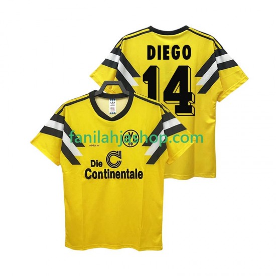 Borussia Dortmund Pelipaidat DIEGO 14 DFB-POKAL 1989 Retro Kotipelipaita Lyhythihainen ,Miehet