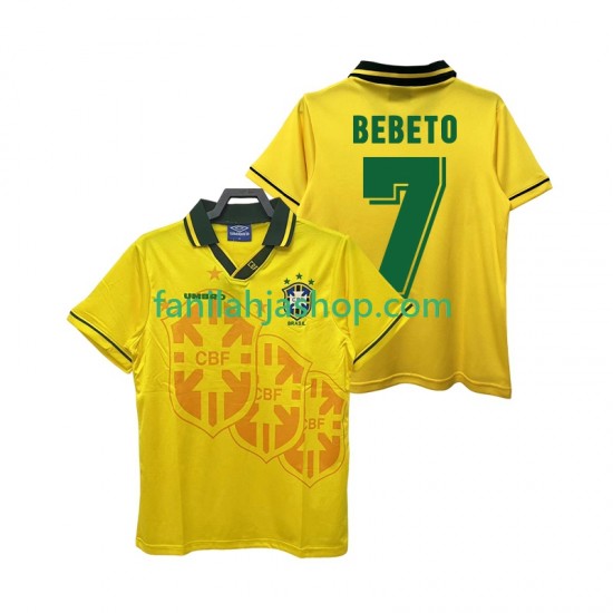 Brasilia Pelipaidat BEBETO 7 Retro Kotipelipaita 1994 Lyhythihainen ,Miehet
