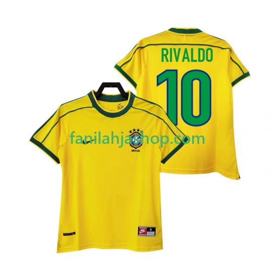 Brasilia Pelipaidat RIVALDO 10 Retro Kotipelipaita 1998 Lyhythihainen ,Miehet