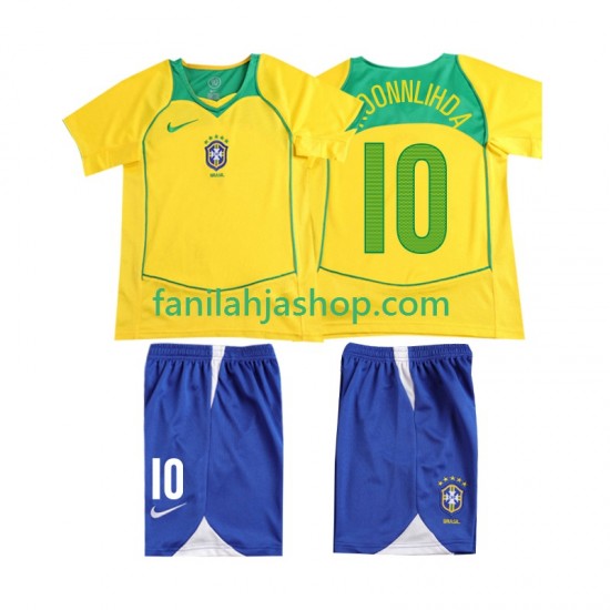 Brasilia Pelipaidat RONALOINHO 10 Retro Kotipelipaita 2004 Lyhythihainen ,Lapset