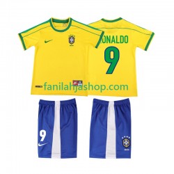 Brasilia Pelipaidat Ronaldo 9 Retro Kotipelipaita 1998 Lyhythihainen ,Lapset