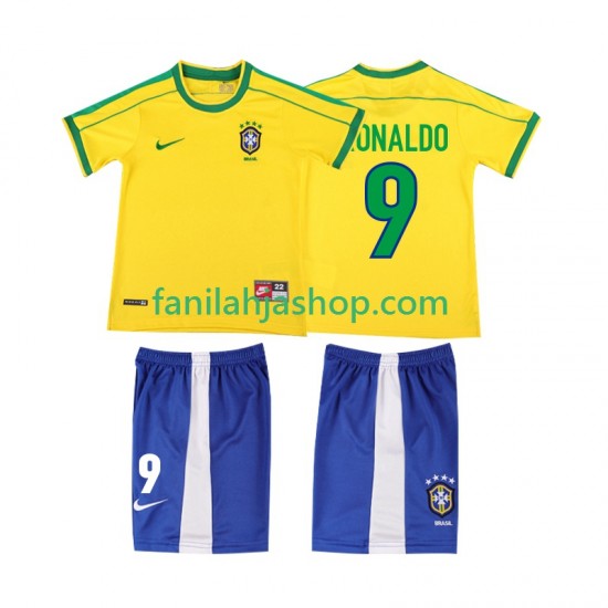Brasilia Pelipaidat Ronaldo 9 Retro Kotipelipaita 1998 Lyhythihainen ,Lapset