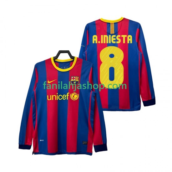 FC Barcelona Pelipaidat A INIESTA 8 Retro Kotipelipaita 2011 2010 Pitkähihainen ,Miehet