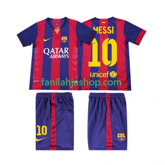 FC Barcelona Pelipaidat Lionel Messi 10 2014 2015 Retro Kotipelipaita Lyhythihainen ,Lapset