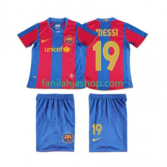 FC Barcelona Pelipaidat Lionel Messi 19 2007 Retro Kotipelipaita 2008 Lyhythihainen ,Lapset