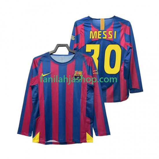 FC Barcelona Pelipaidat Lionel Messi 30 Champions League 2005 Retro Kotipelipaita 2006 Pitkähihainen ,Miehet