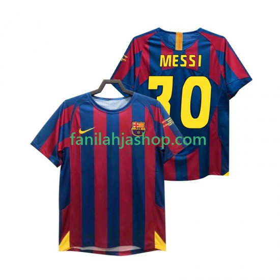 FC Barcelona Pelipaidat Lionel Messi 30 Champions League 2005 Retro Kotipelipaita 2006 Lyhythihainen ,Miehet