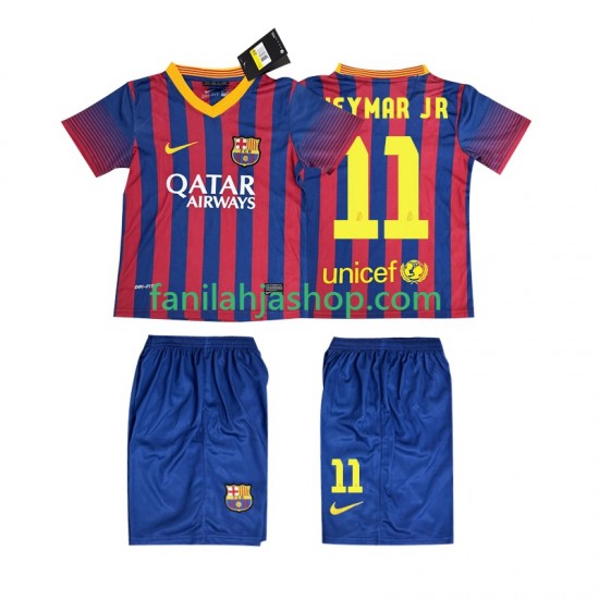 FC Barcelona Pelipaidat Neymar JR 11 2013 2014 Retro Kotipelipaita Lyhythihainen ,Lapset
