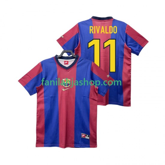 FC Barcelona Pelipaidat RIVALDO 11 Retro Kotipelipaita 1998 1999 Lyhythihainen ,Miehet