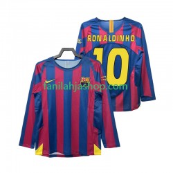 FC Barcelona Pelipaidat RONALDINHO 10 Champions League 2005 Retro Kotipelipaita 2006 Pitkähihainen ,Miehet