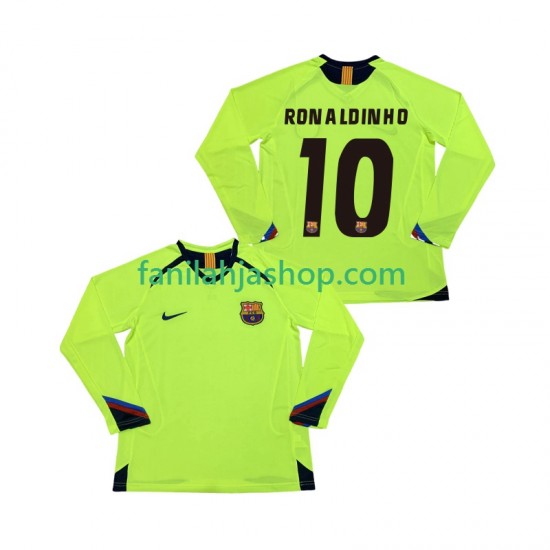 FC Barcelona Pelipaidat RONALDINHO 10 2005 Retro Vieraspelipaita 2006 Pitkähihainen ,Miehet
