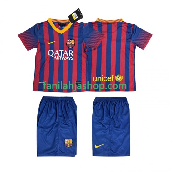 FC Barcelona Pelipaidat 2013 2014 Retro Kotipelipaita Lyhythihainen ,Lapset