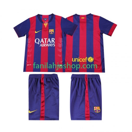 FC Barcelona Pelipaidat 2014 2015 Retro Kotipelipaita Lyhythihainen ,Lapset