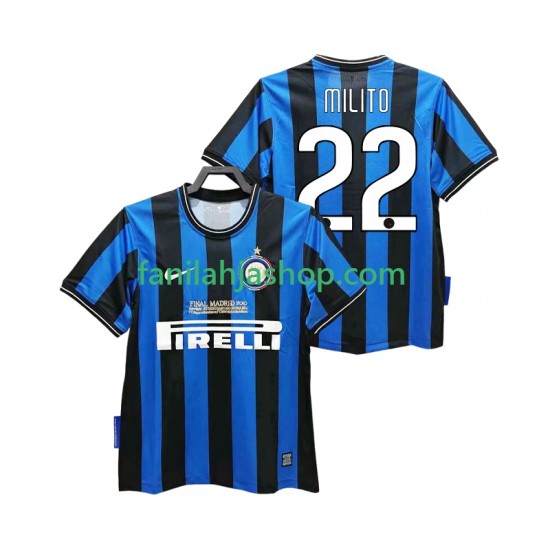 Inter Milan Pelipaidat MILITO 22 2009 Retro Kotipelipaita 2010 Lyhythihainen ,Miehet