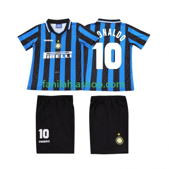 Inter Milan Pelipaidat Ronaldo 10 1997 Retro Kotipelipaita 1998 Lyhythihainen ,Lapset