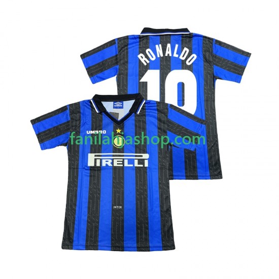 Inter Milan Pelipaidat Ronaldo 10 1997 Retro Kotipelipaita 1998 Lyhythihainen ,Miehet